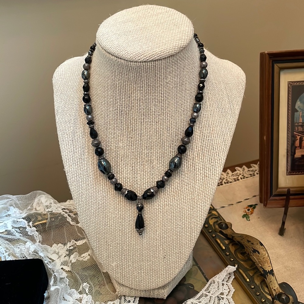 Sterling and Onyx Necklace